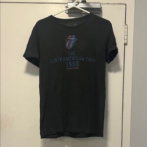 Rolling Stones vintage tour Black Graphic T-Shirt with Tour Print